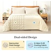 image:imageCozy Bliss Cooling Comforter Seersucker Plaid Queen Size QMax 045 Lightweight Cooling Blanket Breathable Silk Smooth Summer Bedding Quilt for Hot Sleepers Night Sweats Dark GrayKhaki