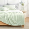 image:imageCozy Bliss Cooling Comforter Twin Size Cooling Blankets for Hot Sleepers and Night Sweats Blue Summer Comforter for Twin Size Bed Breathable Soft Lightweight Silk SmoothLight Mint GreenCream