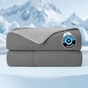 image:imageCozy Bliss Cooling Comforter Twin Size Cooling Blankets for Hot Sleepers and Night Sweats Blue Summer Comforter for Twin Size Bed Breathable Soft Lightweight Silk SmoothDarkLight Gray