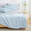 image:imageCozy Bliss Cooling Comforter Twin Size Cooling Blankets for Hot Sleepers and Night Sweats Blue Summer Comforter for Twin Size Bed Breathable Soft Lightweight Silk SmoothGrayBlue