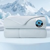 image:imageCozy Bliss Cooling Comforter Twin Size Cooling Blankets for Hot Sleepers and Night Sweats Blue Summer Comforter for Twin Size Bed Breathable Soft Lightweight Silk SmoothBlue