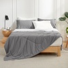 image:imageCozy Bliss Cooling Comforter Twin Size Cooling Blankets for Hot Sleepers and Night Sweats Blue Summer Comforter for Twin Size Bed Breathable Soft Lightweight Silk SmoothDarkLight Gray