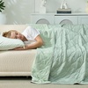 image:imageCozy Bliss Cooling DualSided Blanket for Hot Sleepers QMaxgt046 Lightweight Soft Breathable Bed Blanket Double Side Cooling Throw for Night Sweats Sage Green 50x70Sage Green
