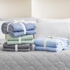 image:imageCozy Bliss Cooling DualSided Blanket for Hot Sleepers QMaxgt046 Lightweight Soft Breathable Bed Blanket Double Side Cooling Throw for Night Sweats Sage Green 50x70Charcoal Grey