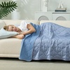 image:imageCozy Bliss Cooling DualSided Blanket for Hot Sleepers QMaxgt046 Lightweight Soft Breathable Bed Blanket Double Side Cooling Throw for Night Sweats Sage Green 50x70Denim Blue