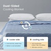 image:imageCozy Bliss Cooling DualSided Blanket for Hot Sleepers QMaxgt046 Lightweight Soft Breathable Bed Blanket Double Side Cooling Throw for Night Sweats Sage Green 50x70Denim Blue