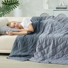 image:imageCozy Bliss Cooling DualSided Blanket for Hot Sleepers QMaxgt046 Lightweight Soft Breathable Bed Blanket Double Side Cooling Throw for Night Sweats Sage Green 50x70Charcoal Grey
