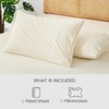 image:imageCozy Bliss Cooling Fitted Sheet Set Full BlueCream White