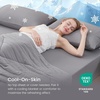 image:imageCozy Bliss Cooling Fitted Sheet Set Full BlueDark Grey