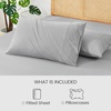 image:imageCozy Bliss Cooling Fitted Sheet Set Full BlueLight Grey