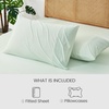 image:imageCozy Bliss Cooling Fitted Sheet Set Full BlueLight Mint Green