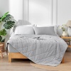 image:imageCozy Bliss Cooling Throw Blanket for Hot Sleepers 50x70 QMax 045 Cooling Comfort Cold Blankets for Night Sweats Sleeping UltraCool Lightweight Breathable Blanket for Couch Bed Glacial GreyCool Grey
