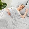 image:imageCozy Bliss Cooling Throw Blanket for Hot Sleepers 50x70 QMax 045 Cooling Comfort Cold Blankets for Night Sweats Sleeping UltraCool Lightweight Breathable Blanket for Couch Bed Glacial GreyCool Grey