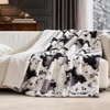 image:imageCozy Bliss Cow Print Faux Fur Throw Blanket Animal Printed Blankets Super Soft Warm Thick Fluffy Throws Home Decor for Couch Bed Sofa Women BlackampGrey Cow 50x60 InchesBlackgrey Cow