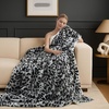 image:imageCozy Bliss Cow Print Faux Fur Throw Blanket Animal Printed Blankets Super Soft Warm Thick Fluffy Throws Home Decor for Couch Bed Sofa Women BlackampGrey Cow 50x60 InchesSnow Leopard
