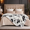 image:imageCozy Bliss Cow Print Faux Fur Throw Blanket Animal Printed Blankets Super Soft Warm Thick Fluffy Throws Home Decor for Couch Bed Sofa Women BlackampGrey Cow 50x60 InchesBlackgrey Cow