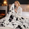 image:imageCozy Bliss Cow Print Faux Fur Throw Blanket Animal Printed Blankets Super Soft Warm Thick Fluffy Throws Home Decor for Couch Bed Sofa Women BlackampGrey Cow 50x60 InchesBlackgrey Cow