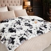 image:imageCozy Bliss Cow Print Faux Fur Throw Blanket Animal Printed Blankets Super Soft Warm Thick Fluffy Throws Home Decor for Couch Bed Sofa Women BlackampGrey Cow 50x60 InchesBlackgrey Cow