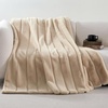 image:imageCozy Bliss Deluxe Striped Rabbit Faux Fur Throw Blanket Soft Fluffy Warm Plush Blanket for Winter Modern Homr Decor Tiedye Grey 60x80Khaki