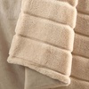 image:imageCozy Bliss Deluxe Striped Rabbit Faux Fur Throw Blanket Soft Fluffy Warm Plush Blanket for Winter Modern Homr Decor Tiedye Grey 60x80Khaki
