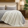 image:imageCozy Bliss Deluxe Striped Rabbit Faux Fur Throw Blanket Soft Fluffy Warm Plush Blanket for Winter Modern Homr Decor Tiedye Grey 60x80Stripe  Beige