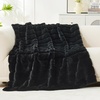 image:imageCozy Bliss Deluxe Striped Rabbit Faux Fur Throw Blanket Soft Fluffy Warm Plush Blanket for Winter Modern Homr Decor Tiedye Grey 60x80Stripe  Black
