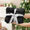 image:imageCozy Bliss Deluxe Striped Rabbit Faux Fur Throw Blanket Soft Fluffy Warm Plush Blanket for Winter Modern Homr Decor Tiedye Grey 60x80Stripe  Black