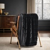 image:imageCozy Bliss Deluxe Striped Rabbit Faux Fur Throw Blanket Soft Fluffy Warm Plush Blanket for Winter Modern Homr Decor Tiedye Grey 60x80Stripe  Black