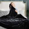 image:imageCozy Bliss Deluxe Striped Rabbit Faux Fur Throw Blanket Soft Fluffy Warm Plush Blanket for Winter Modern Homr Decor Tiedye Grey 60x80Stripe  Black