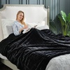 image:imageCozy Bliss Deluxe Striped Rabbit Faux Fur Throw Blanket Soft Fluffy Warm Plush Blanket for Winter Modern Homr Decor Tiedye Grey 60x80Stripe  Black