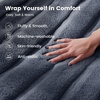 image:imageCozy Bliss Deluxe Striped Rabbit Faux Fur Throw Blanket Soft Fluffy Warm Plush Blanket for Winter Modern Homr Decor Tiedye Grey 60x80Stripe  Blue