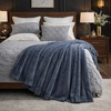 image:imageCozy Bliss Deluxe Striped Rabbit Faux Fur Throw Blanket Soft Fluffy Warm Plush Blanket for Winter Modern Homr Decor Tiedye Grey 60x80Stripe  Blue