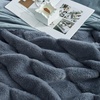 image:imageCozy Bliss Deluxe Striped Rabbit Faux Fur Throw Blanket Soft Fluffy Warm Plush Blanket for Winter Modern Homr Decor Tiedye Grey 60x80Stripe  Blue