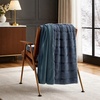 image:imageCozy Bliss Deluxe Striped Rabbit Faux Fur Throw Blanket Soft Fluffy Warm Plush Blanket for Winter Modern Homr Decor Tiedye Grey 60x80Stripe  Blue