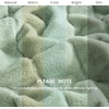 image:imageCozy Bliss Deluxe Striped Rabbit Faux Fur Throw Blanket Soft Fluffy Warm Plush Blanket for Winter Modern Homr Decor Tiedye Grey 60x80Stripe  Green