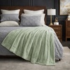 image:imageCozy Bliss Deluxe Striped Rabbit Faux Fur Throw Blanket Soft Fluffy Warm Plush Blanket for Winter Modern Homr Decor Tiedye Grey 60x80Stripe  Green