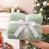 image:imageCozy Bliss Deluxe Striped Rabbit Faux Fur Throw Blanket Soft Fluffy Warm Plush Blanket for Winter Modern Homr Decor Tiedye Grey 60x80Stripe  Green