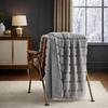 image:imageCozy Bliss Deluxe Striped Rabbit Faux Fur Throw Blanket Soft Fluffy Warm Plush Blanket for Winter Modern Homr Decor Tiedye Grey 60x80Stripe  Grey