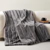 image:imageCozy Bliss Deluxe Striped Rabbit Faux Fur Throw Blanket Soft Fluffy Warm Plush Blanket for Winter Modern Homr Decor Tiedye Grey 60x80Stripe  Grey