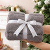 image:imageCozy Bliss Deluxe Striped Rabbit Faux Fur Throw Blanket Soft Fluffy Warm Plush Blanket for Winter Modern Homr Decor Tiedye Grey 60x80Stripe  Grey