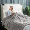 image:imageCozy Bliss Deluxe Striped Rabbit Faux Fur Throw Blanket Soft Fluffy Warm Plush Blanket for Winter Modern Homr Decor Tiedye Grey 60x80Stripe  Grey