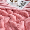 image:imageCozy Bliss Deluxe Striped Rabbit Faux Fur Throw Blanket Soft Fluffy Warm Plush Blanket for Winter Modern Homr Decor Tiedye Grey 60x80Striped  Pink