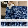 image:imageCozy Bliss Deluxe Striped Rabbit Faux Fur Throw Blanket Soft Fluffy Warm Plush Blanket for Winter Modern Homr Decor Tiedye Grey 60x80Tiedye Blue