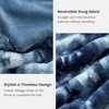 image:imageCozy Bliss Deluxe Striped Rabbit Faux Fur Throw Blanket Soft Fluffy Warm Plush Blanket for Winter Modern Homr Decor Tiedye Grey 60x80Tiedye Blue