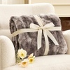 image:imageCozy Bliss Deluxe Striped Rabbit Faux Fur Throw Blanket Soft Fluffy Warm Plush Blanket for Winter Modern Homr Decor Tiedye Grey 60x80Tiedye Grey