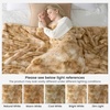 image:imageCozy Bliss Deluxe Striped Rabbit Faux Fur Throw Blanket Soft Fluffy Warm Plush Blanket for Winter Modern Homr Decor Tiedye Grey 60x80Tiedye Khaki