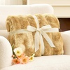 image:imageCozy Bliss Deluxe Striped Rabbit Faux Fur Throw Blanket Soft Fluffy Warm Plush Blanket for Winter Modern Homr Decor Tiedye Grey 60x80Tiedye Khaki