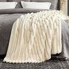 image:imageCozy Bliss Faux Fur Throw Blanket for Couch Cozy Warm Plush Striped Blanket for Sofa Bedroom Living Room 50  60 Inches Tiedye GreyBeige