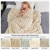 image:imageCozy Bliss Faux Fur Throw Blanket for Couch Cozy Warm Plush Striped Blanket for Sofa Bedroom Living Room 50  60 Inches Tiedye GreyBeige