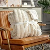 image:imageCozy Bliss Faux Fur Throw Blanket for Couch Cozy Warm Plush Striped Blanket for Sofa Bedroom Living Room 50  60 Inches Tiedye GreyBeige